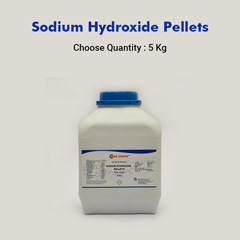 Sodium Hydroxide Pellets AR 5Kg | Caustic White / Soda Lye | Cas No: 1310-73-2