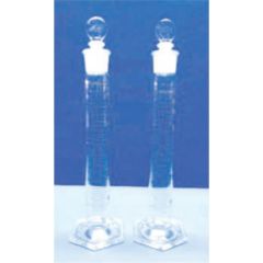 Cylinder Graduated Single Metric Scale With Penny Head IC Stopper with Hexagonal base Class B 25 ML